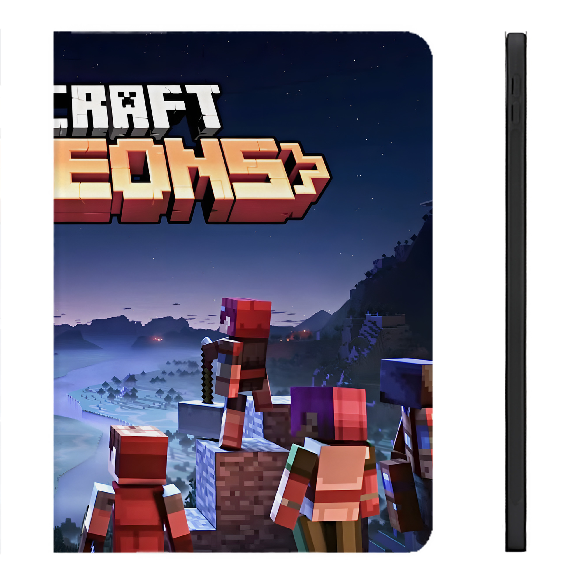 （画像用） マインクラフト ブロックの世界 Minecraft MC Block world IPadケース ペンホルダー付き ブックスタイルデザイン